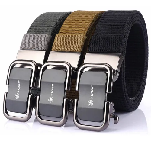 TIUSHAdvanced Automatic Buckle Tactical Belt Military Nylon Belt Soft Nylon Outdoor Sports Army Belt for Outdoors