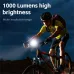 WESBIKING 1000 Lumen High Brightness Bike Headlight 5000mAh Anti-glare Quick-release Bicycle Light IPX5 Waterproof USB Charging 6 Light Modes for MTB Road Cycling