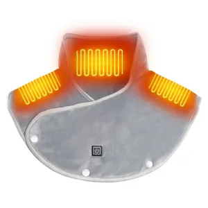 TENGOO 3-Zone Heated Scarf Neck and Shoulder Heated Pad Soft Fabric Rapid Heat 3 Adjustable Temperature Electric Heated Shawl