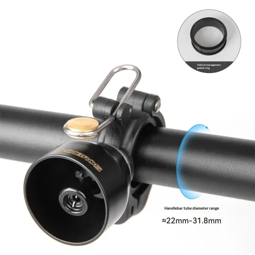 ROCKBROMini 90dB Press-type Bicycle Bell Retro High Decibel Crisp Cycling Horn for 22-31.8mm Bike Handlebars