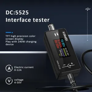 KWS-DC28 Current Voltage Tester 4-30V 12A Digital Ammeter 0.96-inch TFT Display High Precision Compatible with DC Devices
