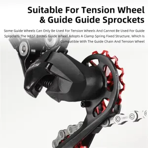 WESBIKING 3/5 CM Mountain Bicycle Ceramic Rear Dial Guide Wheel 1113Tooth Derailleur Aluminum Alloy Perrin Bearing Tension Wheel