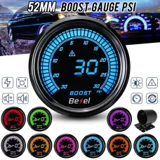 2" 52mm 12V Universal Car Turbo Boost Pressure Gauge Meter PSI  Digital LED Readout Display 10 Colors with Sensor -30~30PSI