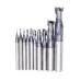 Drillpro 1-10mm HRC55 TiAlN 2 Flutes End Mill Cutter Tungsten Carbide Milling Cutter CNC Tool