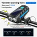 Bikight 4 in 1 Solar Bike Headlight 2400mAh Battery Power Bank 3 Light Modes Waterproof Bicycle Front Light with 130db Horn for MTB Bike Motorcycle Electric Vehicle