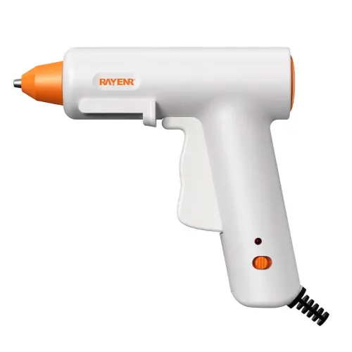 RAYENR Home Hot Melt Glue Gun 20W 110V-240V Quick Preheat 7mm Sticks Aluminum Alloy Nozzle Compact Design 30PCS/60PCS Optional Glue Sticks