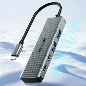 Essager 4 in 1 Type C to USB Hub 4 Ports USB3.2 Gen 2 Portable High Speed Splitter Adapter For Macbook Pro Computer Accessories