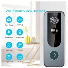 M20 1080P Tuya WiFi Video Doorbell 155 Wide Viewing Intelligent Night Vision 2-way Audio IP65 Waterproof APP Remote Monitoring HD Visual Door Bell Supports PIR 4000mAh Battery