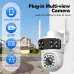 Guudgo Triple Lens Wireless Camera 2MP+2MP+2MP HD Outdoor Waterproof Surveillance Home Camera Mobile Remote 360 Degree Camera