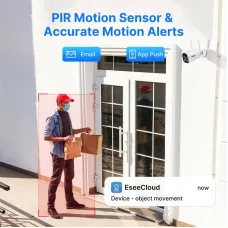 Hiseeu 8WK-4C40 4MP 1440P Wireless CCTV Security Camera System Kits Solar Powered Camera Spotlight Color Night Vision Motion Detection Two-way Audio IP66 Waterproof Outdoors Surveillance Cameras Work with Alexa