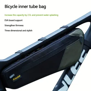 ENLE2.5L Bicycle Inner Tube Bag Waterproof Side Zipper Night Reflective Strip Narrow Edge Bike Triangle Front Beam Frame Bag