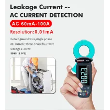WinAPEX 268C Leakge Current Tester Clamp Meter AC 60mA-100A 0.01mA Resolution High Precision Leakage Type-C Rechargeable Digital Multimeter Electrical Tester Backlit LCD Display