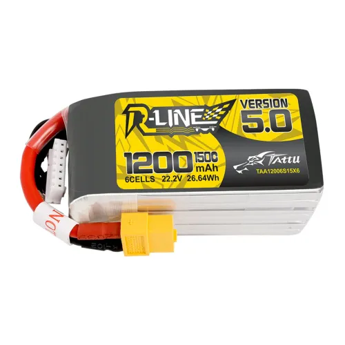 TATTU R-Line Version 5.0 22.2V 1200mAh 150C 6S LiPo Battery XT60 Plug for SpeedyBee Master 5 RC FPV Racing Drone