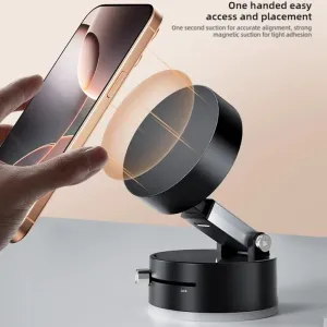 Double Sided Suction Cup Desktop Magnetic Phone Holder Lazy Multi-functional Foldable Storage Holder Vacuum Suction Phone Holder