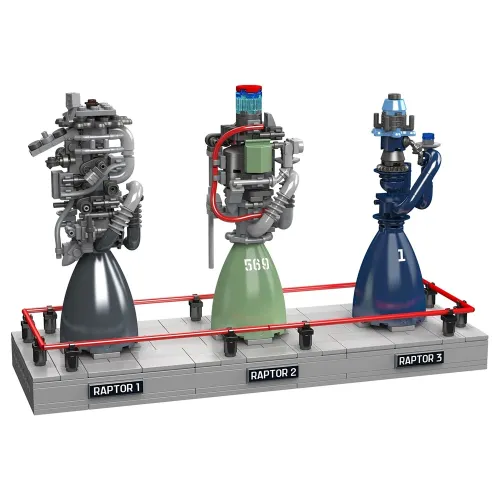Mould King 10247 Raptor Rocket Engine Model Building Block Technical Car Engine Assembly Brick Science Discovery Toys Chrismas Gift