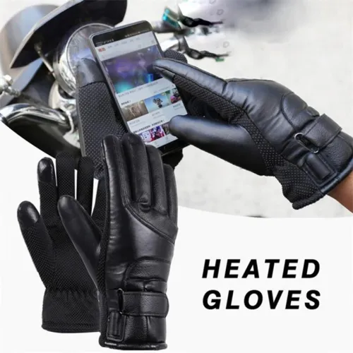 TENGOO USB Electric Heated Thermostatic Gloves Waterproof PTouchscreen Heated Gloves Winter Motorcycle Riding Hand Warm Gloves