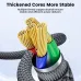 Toocki TX112C2 PD100W Type-C to Type-C Hollow Design Cable with Dynamic RGB Light Fast Charging Data Transmission Tinned Copper Core Line 1M/2M Long for iPhone 17 17Pro 16 Pro Max 15 for Xiaomi 17pro for Huawei Mate XTs for OPPO for VIVO