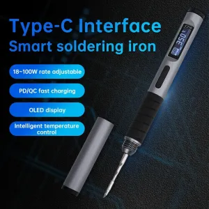 Intelligent Portable Welding Pen Type-C Interface 18-100W Adjustable Power OLED Display Fast Heating Temperature Control 80-450 176-842