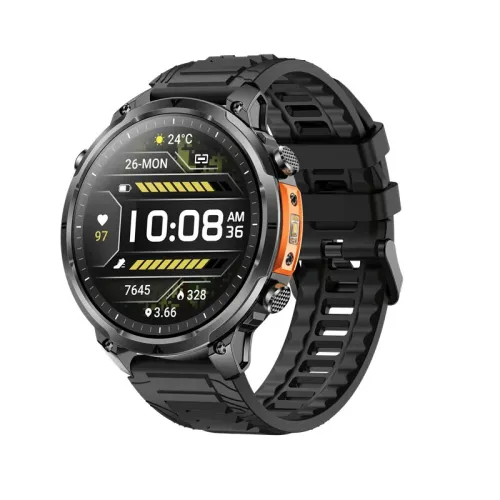 MK100 1.7-inch HD Screen GPS Built-in Flashlight Altitude and Air Pressure 720mAh Massive Battery bluetooth Call Heart Rate Blood Oxygen Monitor Sleep Monitoring Multi-sport Modes 1ATM Waterproof Smart Watch
