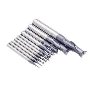 Drillpro 1-10mm HRC55 TiAlN 2 Flutes End Mill Cutter Tungsten Carbide Milling Cutter CNC Tool