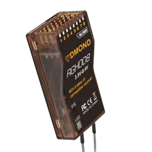 DMOND RGH008 2.4GHz 8CH Full Range Telemetry RC Receiver Comaptible Graupner HOTT+SUMD System Support Two-way Data Return for RC Drone