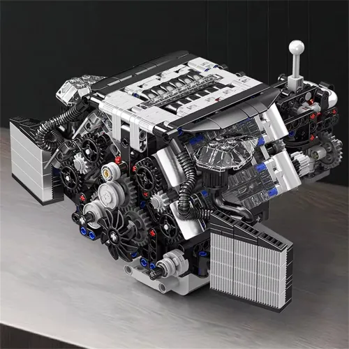 Mould King 10230 Technical Car Engine Toys The Motorized A8 Car W12 Twin Turbo Engine Building Block Brick Set Assembly 871PCS Kids Christmas Gift