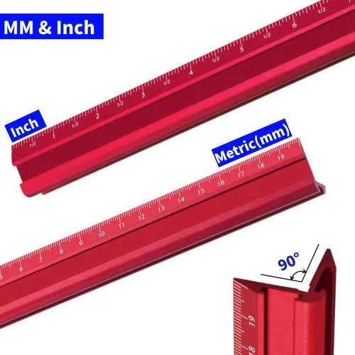 Metric & Imperial Marking V-Ruler High Precision Durable Aluminum Alloy Versatile Parallel/Vertical Line Scribe Marking Gauge