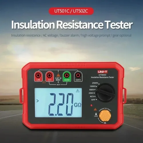 UNI-T Digital Megohmmeter UT502C 2500V Insulation Resistance Tester Ommeter Megometer Ground Meter Backlight Auto Range