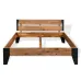 Bed Frame with 2 Nightstands Solid Acacia Wood Steel 76"x79.9