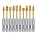 Titanium Carbide Burr Set Die Grinder Bits Tungsten Rotary File Golden Coating High Speed Single Double Cut Multi Shape for Metal Wood Plastic Stone Engraving Cutting