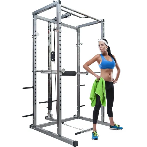 UDirect BOMINFIMulti-Function Power Cage Power Tower 17.5-68'' High Adjustable Dipping Station Barbell Stand Squat Cage for Weight Training Max Loading 800lbs