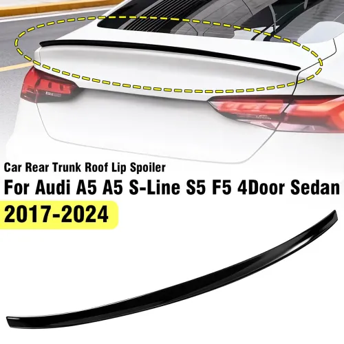 S Style Car Rear Trunk Roof Lip Spoiler Splitter Wing for Audi A5 A5 S-Line S5 F5 4Door 2017-2024 Rear Boot Spoiler Wing Tuning