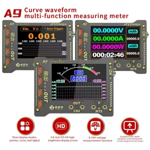 JTX A9 Curve Waveform Multi-function Measuring Meter 0-36V High Precision Display  Real Time Monitoring Voltage and Current Detector Tool