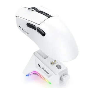 Smailwolf M6 Wireless bluetooth Mouse Tri-mode Gaming PAW3311 Sensor Mice 57g Lightweight Digital Display 1KHz Return Rate Magnetic Charging for Computer Laptop Gamer Mice with RGB Charging Dock
