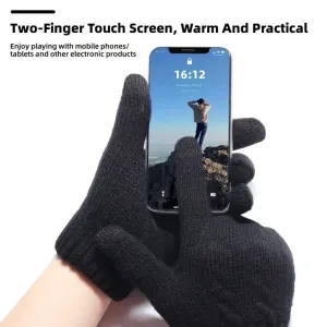 XANETouch Screen Double-Layer Thick Velvet Thermal Winter Gloves for Men Women Coldproof Warm Knitted Gloves for Outdoor Sports Skiing Cycling