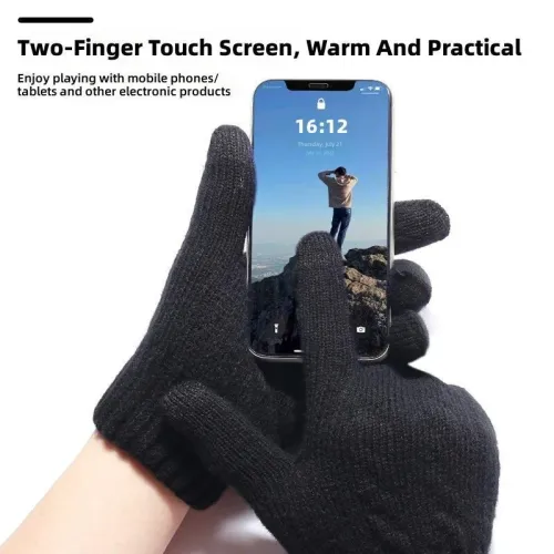 XANETouch Screen Double-Layer Thick Velvet Thermal Winter Gloves for Men Women Coldproof Warm Knitted Gloves for Outdoor Sports Skiing Cycling