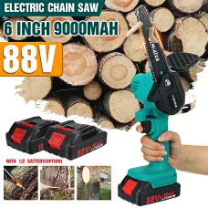 BLMIATKO 88VF 6 Inch Cordless Electric Chainsaw 3000W One-hand Handheld Garden Saws Wood Cutter