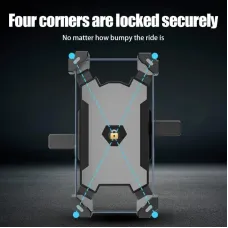 Bike Handlebar 360 Rotation 4 Jaw Contraction Mechanical Fast Locking 0.2kg Lightweight Bicycle Holder for Electric Bike Motor Phone