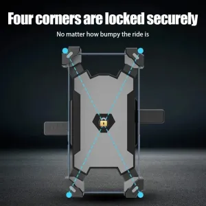 Bike Handlebar 360 Rotation 4 Jaw Contraction Mechanical Fast Locking 0.2kg Lightweight Bicycle Holder for Electric Bike Motor Phone
