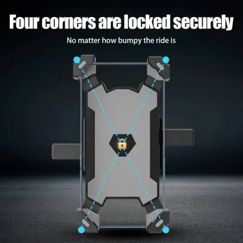 Bike Handlebar 360 Rotation 4 Jaw Contraction Mechanical Fast Locking 0.2kg Lightweight Bicycle Holder for Electric Bike Motor Phone