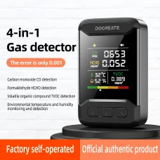 4IN1 CM51 Indoor Carbon Monoxide Formaldehyde HCHO TVOC Air Quality Monitor Portable Multi Function Temperature Humidity Measurement Real Time Alarm Adjustable Brightness Compact Design Home Office Air Safety System