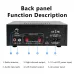 AK45 Stereo Audio Amplifier 2.0 Channel Bluetooth FM Radio USB SD Card Input Bass Treble Control Compact Amplifier