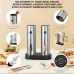 IPRee 2pcs Rechargeable Electric Salt and Pepper Grinder Set USB Automatic LEAdjustable Coarseness Stainless Steel Kitchen Gadgets for Home Cooking