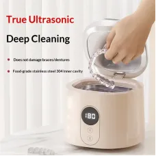 Tevorex Ultrasonic Cleaner with UV Sterilization 48kHz High Frequency Vibration, 270ml Stainless Steel Tank, Compact Dental & Jewelry Cleaning Device