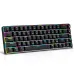 HXSJ V800 Tri-mode Wireless Mechanical Keyboard 68 Keys Hot-swappable RGB Backlight 2000mAh Rechargeable Type-C Gamer Keyboards