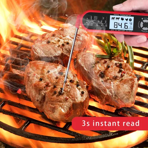 AGSIVO Dual Probes Fast Instant Read Digital Food Meat Thermometer Waterproof For BBQ Kitchen Cooking Grilling