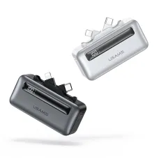USAMS CD233 20W 4500mAh Dual-Port Plug-in Power Bank Digital Display External Battery Power Supply with 2 Inputs & 2 Outputs Support PD QC AFC FCP SCP Fast Charging for iPhone 16 Pro 15 14 Plus 13 12 Pro Max for Huawei Mate XT for Xiaomi 15pro for Sam