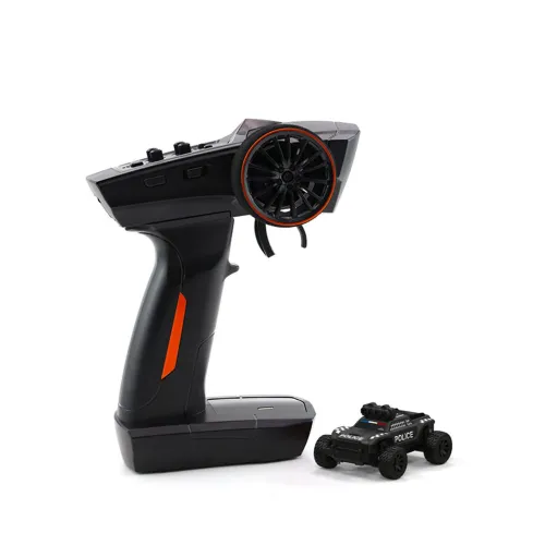 Turbo Racing C82 RTR 1/76 2.4G Mini RC Car Police Off-Road Truck LED Lights Full Proportional Vehicles Model Kids Children Toys