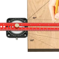 300mm 12 Inch Woodworking Scriber Compass Angle Scoring Ruler Adjustable T-type Ruler 360 Degree Angle Marking Gauge