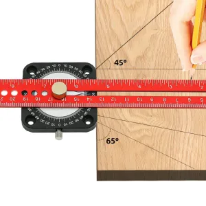300mm 12 Inch Woodworking Scriber Compass Angle Scoring Ruler Adjustable T-type Ruler 360 Degree Angle Marking Gauge
